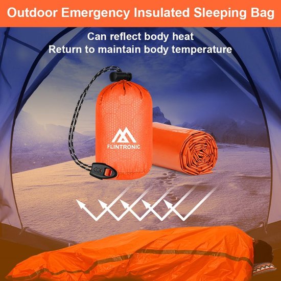SnelShoppen - Noodslapen Zak voor Overlevingsdoeleinden, Waterproof, Warmtebestendig, Compact en Herbruikbaar voor Buiten, Hiking en Kamperen