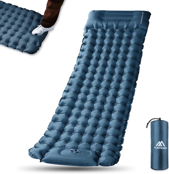 SnelShoppen - Opblaasbare Outdoor Slaapmat 40D Nylon Waterdicht 10 cm Dikte Lichtgewicht Camping Luchtmatras Geschikt voor Avontuurlijke Kampeerders