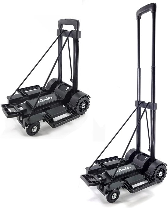 SnelShoppen - Opvouwbare Handkar 45KG | Stalen Handkar met 4 Wielen | Ideaal voor Reis, Auto, Camping, Tuin en Feest | Compact en Lichtgewicht