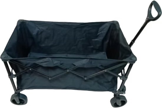 SnelShoppen - Opvouwbare Strandwagen Transportwagen Voor Alle Terreinen Met 15 Cm Wielen, Remmen, Afneembaar Zeil, Duurzaam Polyester, Ideaal Voor Str