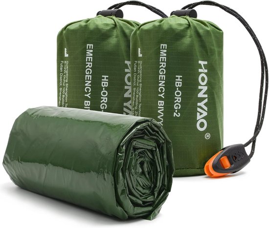 SnelShoppen - Overlevingsslaapzak met Signaalfluitje, Herbruikbare Nooddeken, Super Licht, Warmte Isolatie voor Outdoor, Camping en Hiking