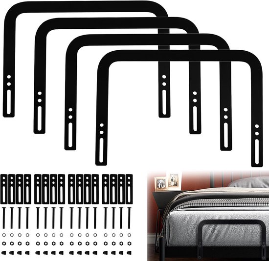 SnelShoppen - Pack van 4 Antislip Matrassteun, Niet-Slip Matrasbeugels, Matras Stabilizers voor Massief, Tatami en Boxspring Bedden