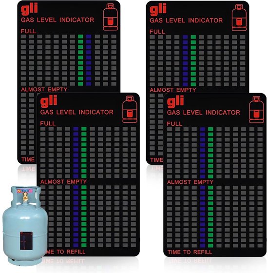 SnelShoppen - Pack van 4 Gasflessen Niveau Indicator Magnetische Vullingsniveau Indicator Propaangas Vullingsniveau Indicator voor Gasflessen, Caravan