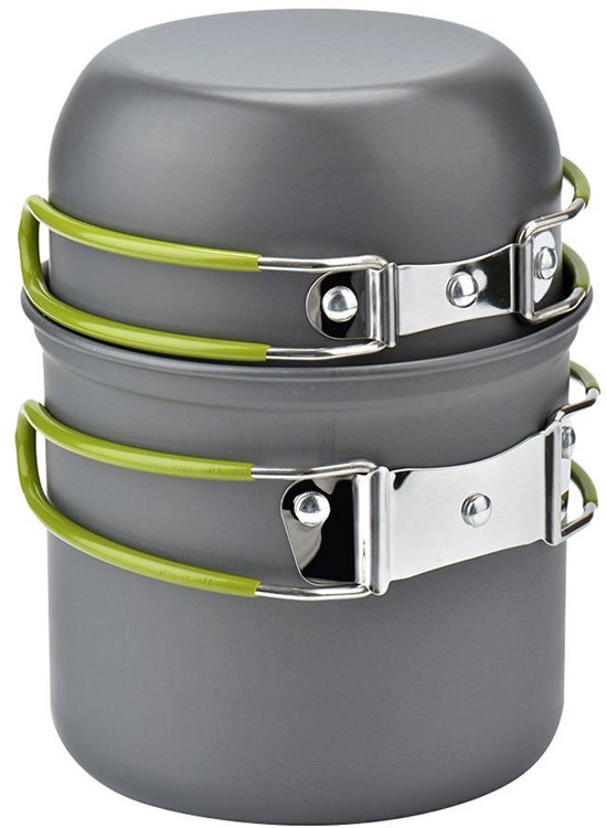 SnelShoppen - Picknick Camping Wandelen Backpacken Kookgerei Set - Aluminium Pot Pan Kom Set - Lichtgewicht en Duurzaam voor Buiten - Ideaal voor Kamp