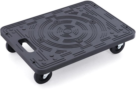 SnelShoppen - Polypropyleen Dolly 200lbs Capaciteit - Zwart - Handkar voor Verhuizen, Tuin, Keuken en Camping - Stevige Transportwagen met Grote Wiele