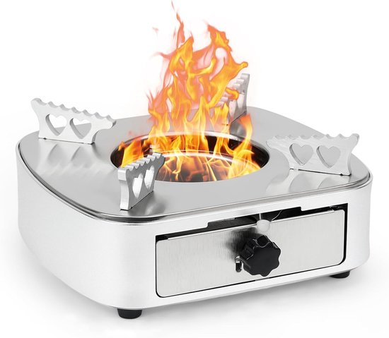 SnelShoppen - Portable Camping Stove, Spiritus Cooker, Lichtgewicht Alcohol Kooktoestel van RVS & Aluminium, Ideaal voor BBQ, Kamperen, Trekking, Pick