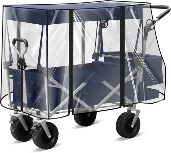 SnelShoppen - Regenbescherming voor bolderkar met dak, opvouwbare regenhoezen, transparant PVC, accessoires voor strand en camping