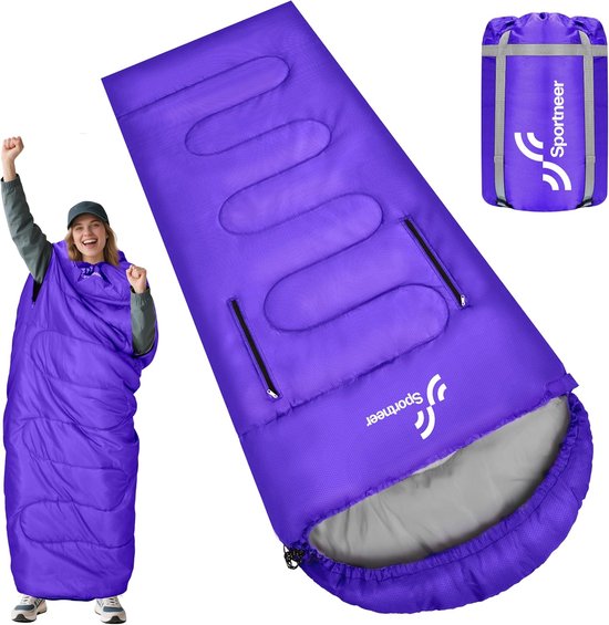 SnelShoppen - Slaapzak 3-4 Seizoenen Lichte Waterdichte Dekenslaapzak 220 x 84 cm voor Kamperen, Reizen en Outdoor Activiteiten - Ideaal voor Volwasse