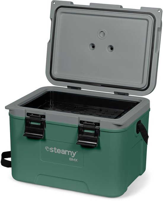 SnelShoppen - Steamy BMX 21 Koelbox 21 Liter Groen voor Bouw, Camping, Feest en Tuin - Duurzaam en Hoogwaardige Isolatie