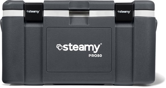SnelShoppen - Steamy Pro 50 Koelbox 50 liter - Grijs - Ideaal voor Camping, Feest, Tuin, BBQ - Duurzaam, Lichtgewicht en Ruim