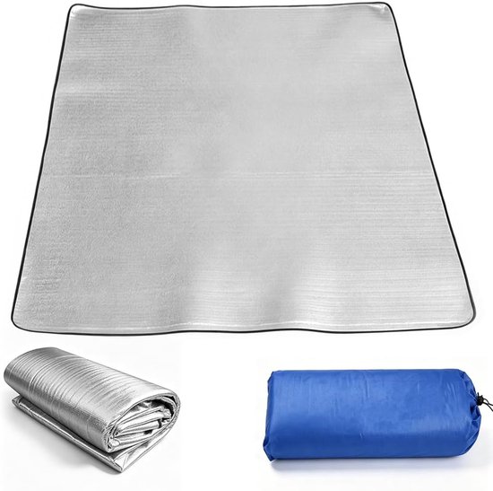 SnelShoppen - Thermal Mat Isolatiemats Camping Aluminium Foam Mat 200 x 200 cm Slaapmat voor Camping Thermodeken Mat Tentvloer Mat voor Hiken Trekking