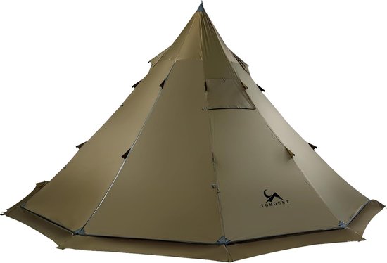 SnelShoppen - Tipi Nylon Indian Tent - Waterdichte Pyramid Tent voor 6 Personen met Oven Gat - Ideaal voor Camping, Hiking en Trekking van Snelshoppen
