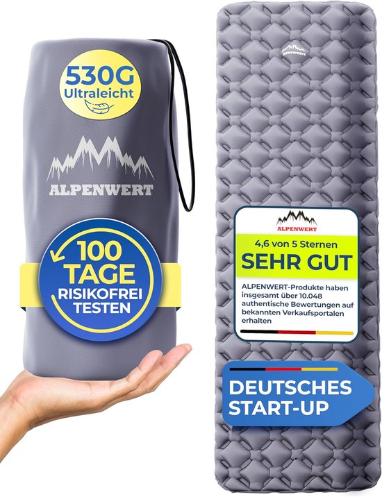 SnelShoppen - Ultralichte Camping Luchtmatras - Opblaasbare Slaapmat voor Backpacking, Hiking, en Kamperen - Compact en Gemakkelijk te Transporteren -