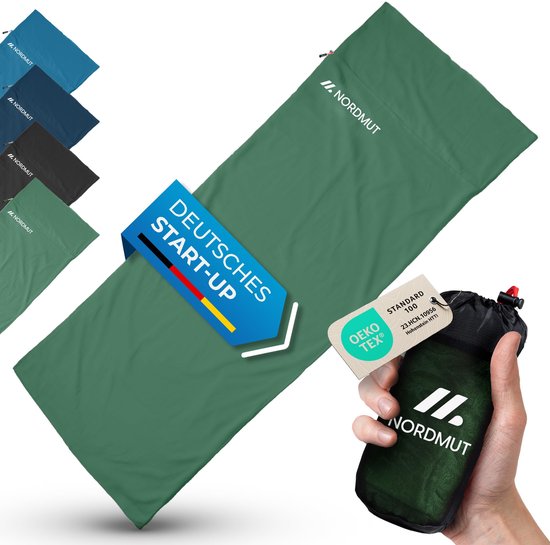 SnelShoppen - Ultralichte Reisslaapzak Microvezel Katoen Ademend Klein Opbergvolume Extra Zacht Inclusief Kussenvak Groen Polyester voor Camping en Re