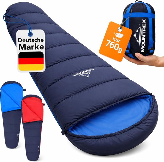 SnelShoppen - Ultralichte Slaapzak voor Winter en Zomer - Mummieslaapzak met Klein Verpakkingsformaat (760 g/1500 g) voor Camping en Outdoor Gebruik