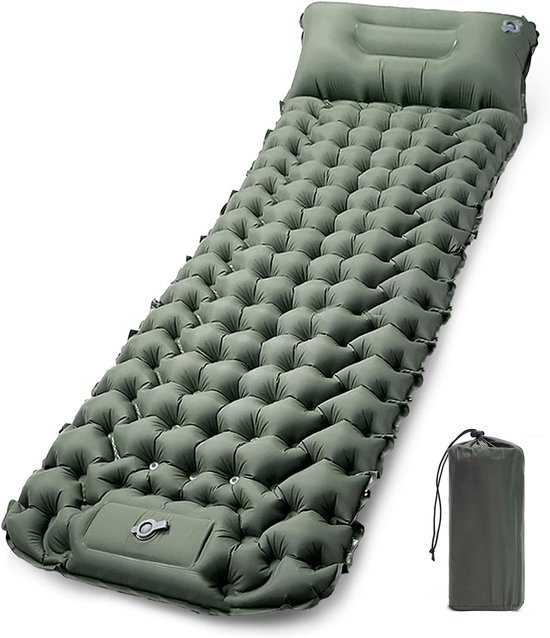 SnelShoppen - Ultralight Campingmatras - Opblaasbaar Luchtbed 195x65cm - Lichtgewicht Hiking Matras voor Buitenactiviteiten - Snelle Inflatie zonder P