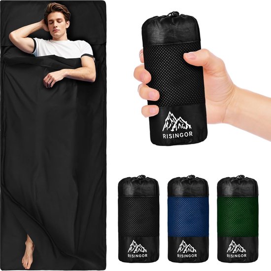 SnelShoppen - Ultralight Cotton Hut Slaapzak voor Camping en Hiking - Microfibre, 220x90 cm, Opvouwbaar, Lichtgewicht met Kussenscompartiment