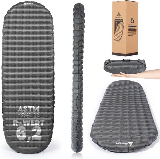 SnelShoppen - Ultralight Opblaasbare Slaapmat met R-Value 6.2, 8 cm Dikte, Compact, Voor 4 Seizoenen, Hiking, Kamperen, Outdoor