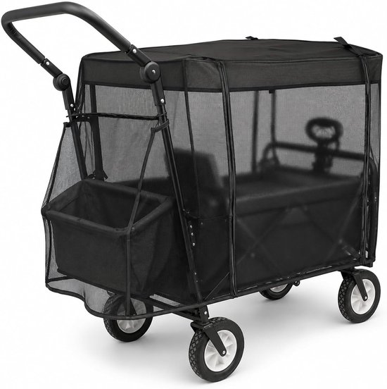SnelShoppen - Universeel muggennet voor bolderwagen 110x95x75 cm, insectenwerend net, vliegennet, afdekking voor bolderkar, opvouwbaar, ideaal voor ki