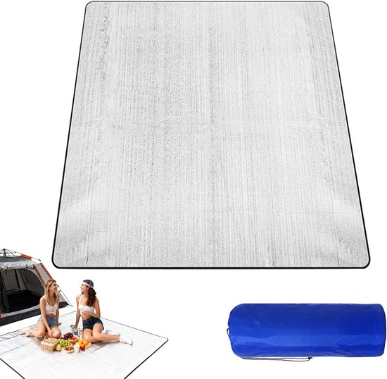 SnelShoppen - Vouwbare Camping Slaapmat 100x200 cm - Ultralicht Aluminium Folie - Ideaal voor Kamperen, Festivals en Buitenactiviteiten - Zilver