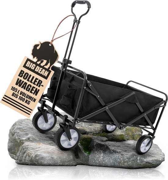 SnelShoppen - Vouwbare Handkar 100 kg Laadvermogen 105 L Robuuste Kinderwagen Ideaal voor Avonturen, Camping, Tuin en Feesten