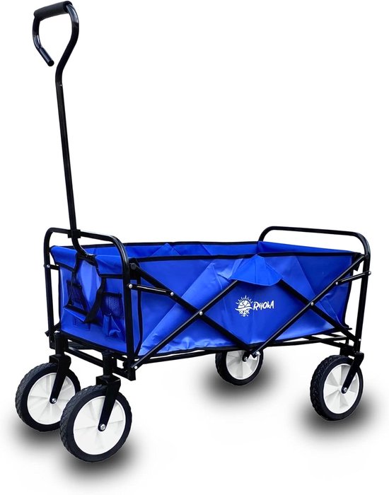 SnelShoppen - Vouwbare Handkar - Handkar met een laadvermogen van 70 kg - Vouwbaar en ruim 100 liter - Blauw - Ideaal voor Feesten, Camping, Tuin en M van Snelshoppen