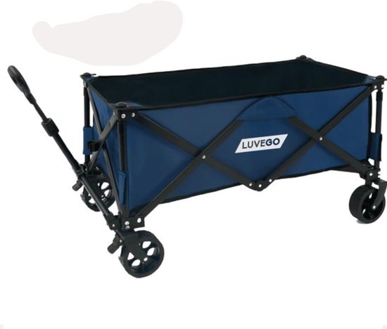 SnelShoppen - Vouwbare Handwagen 135L - 4 Grote Off-Road Wielen - Tot 100kg Draagcapaciteit - Handkar Geschikt voor Alle Terrains - Verstelbare Handgr