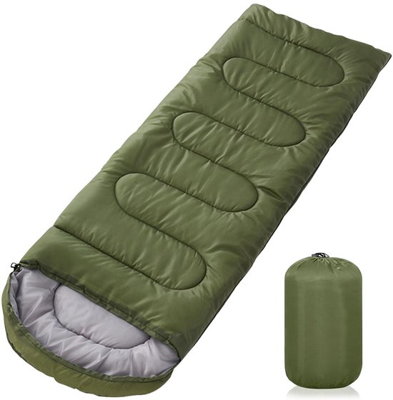 SnelShoppen - Wasserdichte Schlafsack 220x85cm met Kompressionsbeutel, 3 Seizoenen, 1.6kg Lichtgewicht, Geschikt voor Binnen en Buiten, Ideaal voor Ca