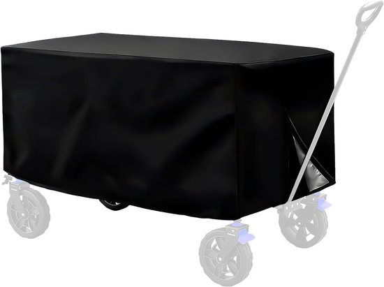 SnelShoppen - Waterdichte Afdekking voor Bolderwagen en Tuinwagen - Opvouwbare Bescherming tegen Stof, Zonlicht, Sneeuw en Water - Zwarte Oxford-stof,
