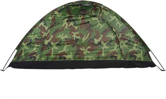 SnelShoppen - Waterdichte Camouflage Camping Tent voor Één Persoon - Lichtgewicht en Duurzaam - Ideaal voor Hiking, Strand en Buitenactiviteiten