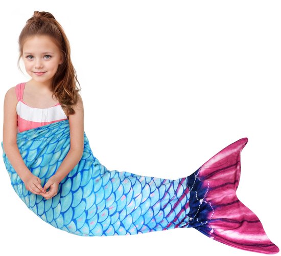 SnelShoppen - Zeemeerminstaart voor meisjes 4-6 jaar, kleurveranderende slaapzak, zeemeerminvinnen, cadeau voor kinderen, feest, camping, zwembaden