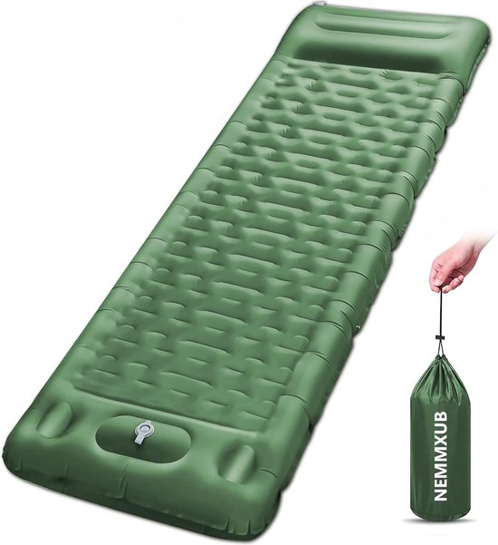 SnelShoppen - Zelfopblazend Camping Luchtbed met Voetpomp - Comfortabele Slaapmat voor Kamperen, Buiten, Tuin en Festivals - 1 Stuk - Lichtgewicht en