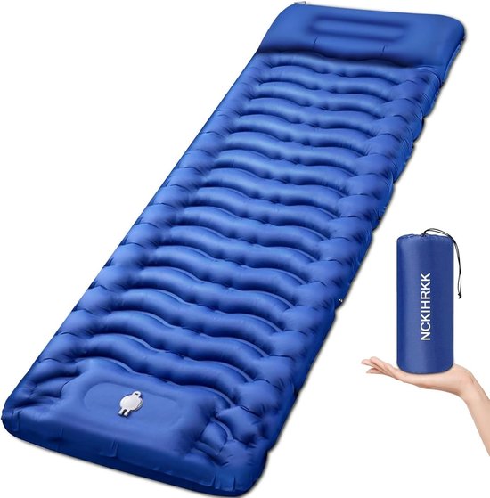 SnelShoppen - Zelfopblazend Campingmatras, Ultralichte Luchtmatras met Voetpomp & Kussen, Waterdichte Reismatras voor Kamperen, Trekking, Vissen, Wint