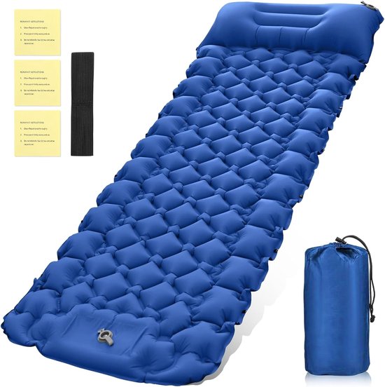 SnelShoppen - Zelfopblazende Slaapmat 8 cm Dikte met Voetpomp - Luchtmatras voor Camping, Reizen, Strand, Wandelen - Comfortabel en Hygiënisch