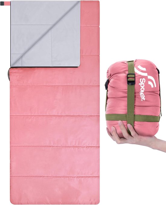 SnelShoppen - Zomer Slaapzak 15-20°C - Lichtgewicht Waterdichte Slaapzak met Compressiezak - Ideaal voor Camping, Backpacking, Hiken en Reizen