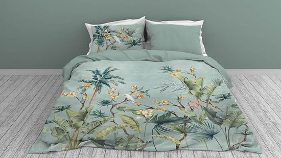 Snoozing Nani Dekbedovertrek - Eenpersoons - 140x200/220 cm - Groen Blauw van Merkloos