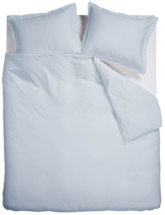Snoozing Satin Uni Dekbedovertrek - Lits-jumeaux - 240x200/220 cm - Light Blue van Snoozing
