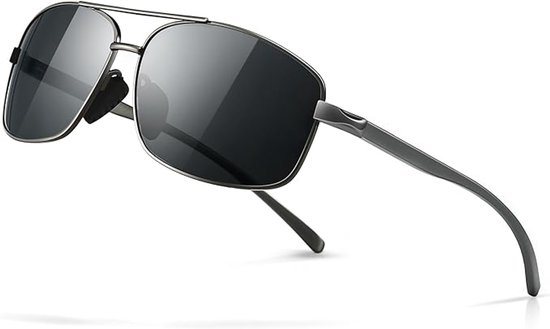 SNQ Zonnebril - Uv400-Bescherming - Ultralicht - Rechthoekig - Gepolariseerd - Heren van SNQ