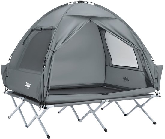 SoBuy OGS32-II-L-HG Opblaasbare Camping Tent - Grijze Textiel 193x145cm van Merkloos