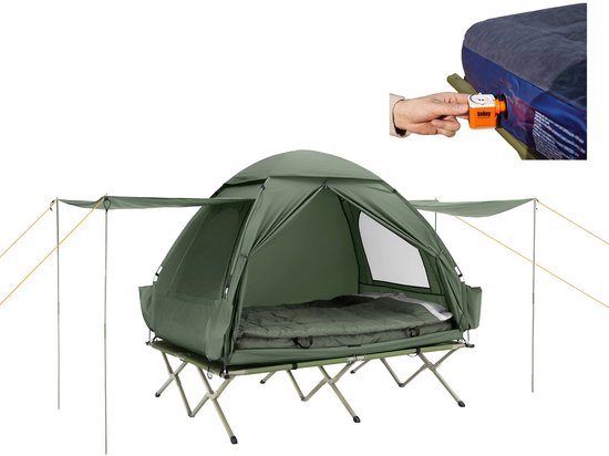 SoBuy OGS32-L-GR Campingtent - Donkergroen & Opblaasbaar met Dak van SoBuy