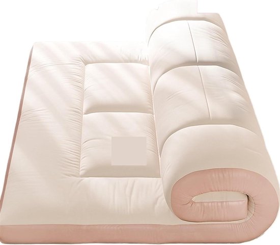 Sojavezel Futon Matras - Vloerbed Gastenmatras - Ruimtebesparend Slapen - Comfortabele Ondersteuning - 90x200 cm - Lichtroze