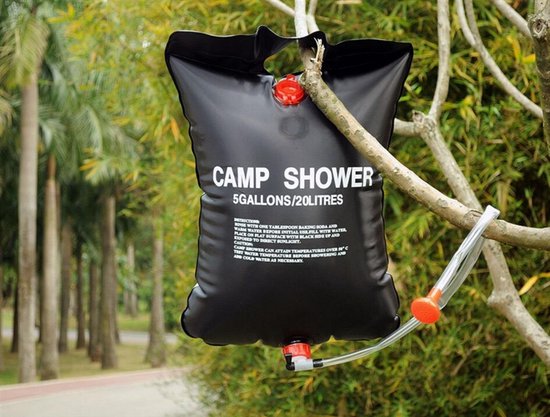 Solar Camping/ festival Douche 20 Liter mobiel opvouwbare (inclusief douchekop met een slang) van Waimea