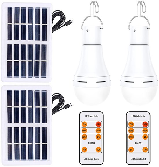 Solar Lamp Draagbaar - 350 LM Zonne-energie Campinglamp - LED Lantaarn voor Binnen en Buiten - Met USB Opladen - Voor Noodgevallen en Outdoor