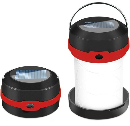 Solar led kampeerlamp 'Explorer' - Opvouwbare outdoor lamp voor op tafel - Buitenlamp op zonne-energie - Zaklamp - Camping verlichting van Lunson