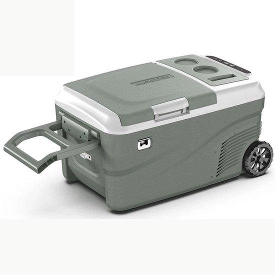 Solayne Koelbox - Vriezer - Mini koelkast - Minibar - Koelbox auto - Mini koelkast met vriesvak - 40 liter - 12 V - Wit/Grijs