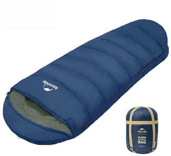 Solayne Slaapzak - Camping - Volwassenen - Kamperen - Outdoor - 3 Seizoenen slaapzak - Mummie - Katoen - 205x75 cm - Blauw