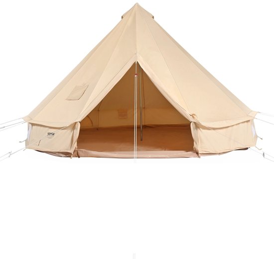 Solayne Tent - Kamperen - Travel - Kampeertent - Canvas - 4 Seizoenen - Outdoor - Kachel mogelijk - 3x5 m - 8 personen - Beige van Merkloos