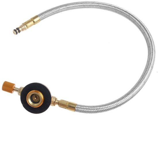 Solidchoice - Adapter voor gasfornuis - Slangconnector - Flexibele campingslangconnector voor buitensport - Zilver - Draagbare barbecue - Geschikt voor...