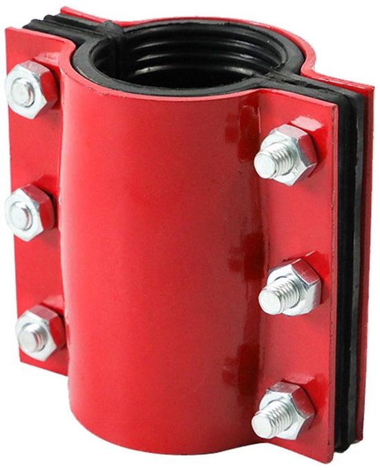Solidchoice - Dailygoody - Klem voor reparatie waterleidingen - Robuuste stalen klem - Rood - Geschikt voor PVC koper en staal - Eenvoudige installatie - Voorkomt l