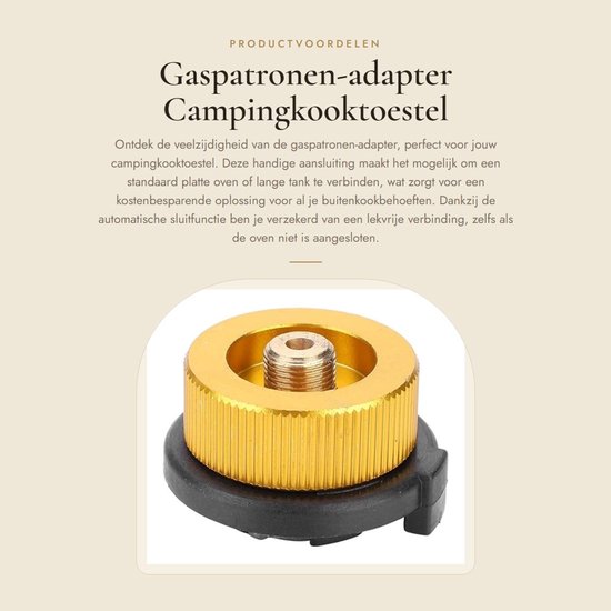 Solidchoice - Gaspatronen-adapter - Campingkooktoestel - Veilig en Lekvrij - Gasflesadapter - Ideaal voor Buiten - Geschikt voor Isobutaan